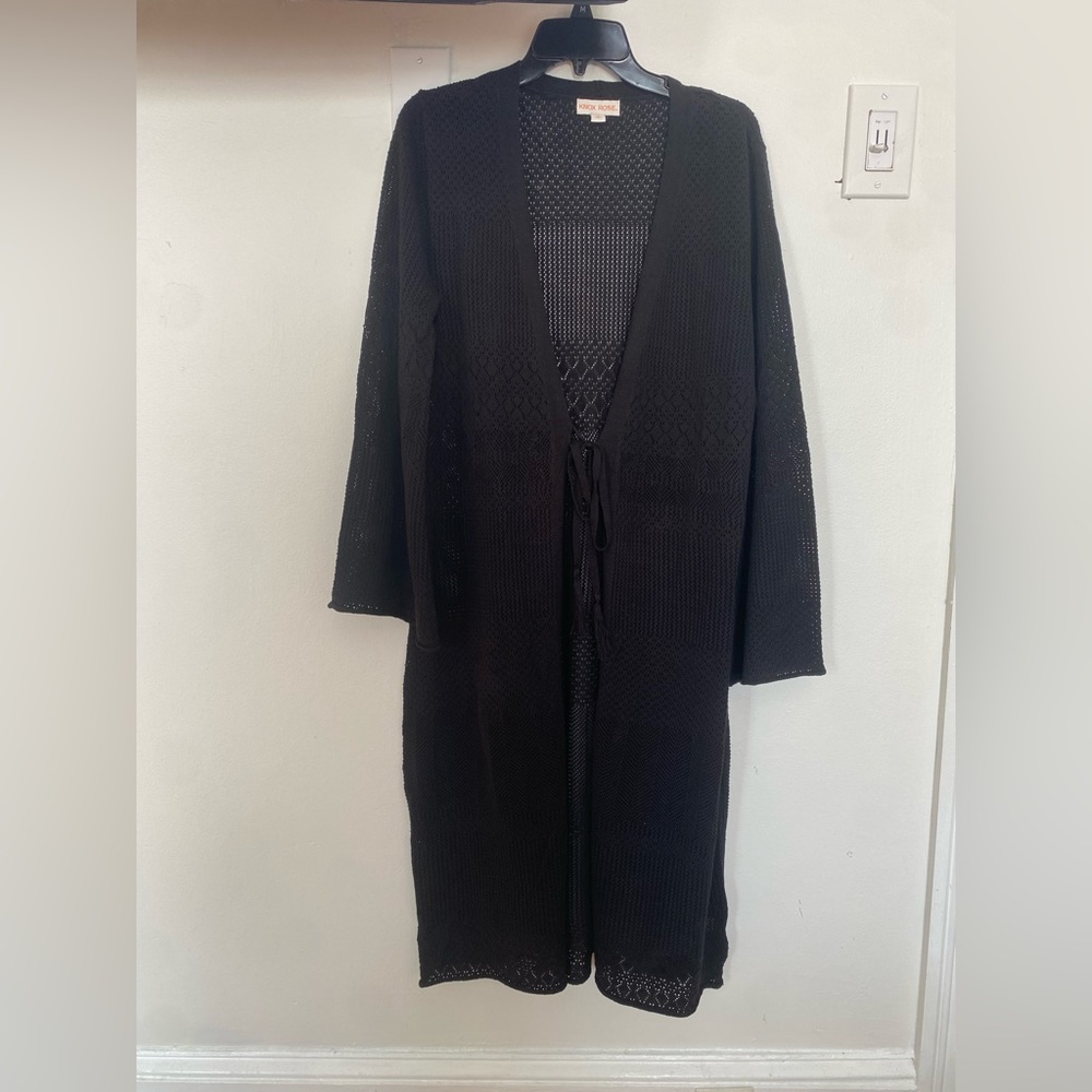 Black duster cardigan